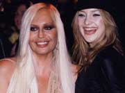 Fashion designer Donatella Versace and actress Kate Hudson